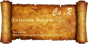 Csincsák Roland névjegykártya