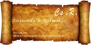 Csincsák Roland névjegykártya